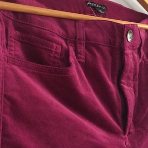 JCrew Raspberry Velvet Pants